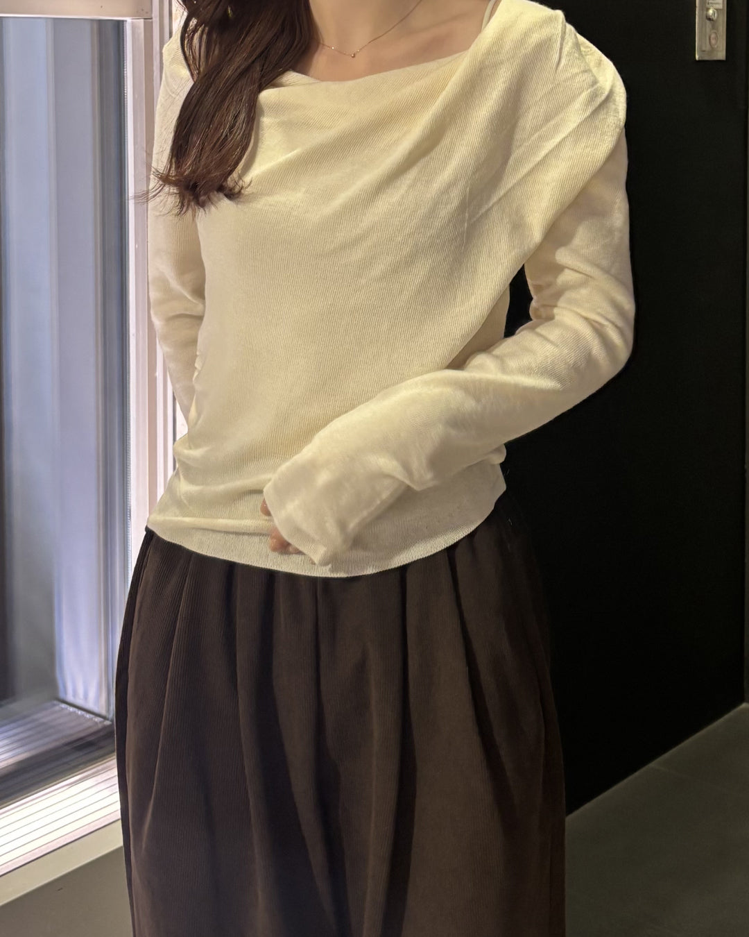 オフショルダーロングスリーブ CM0090