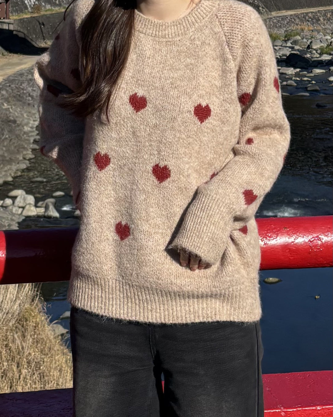 STELLA McCARTNEY ハート柄 ウール プルオーバー ニット Stella McCartney - STELLA McCARTNEY ハート柄 ウール プルオーバー