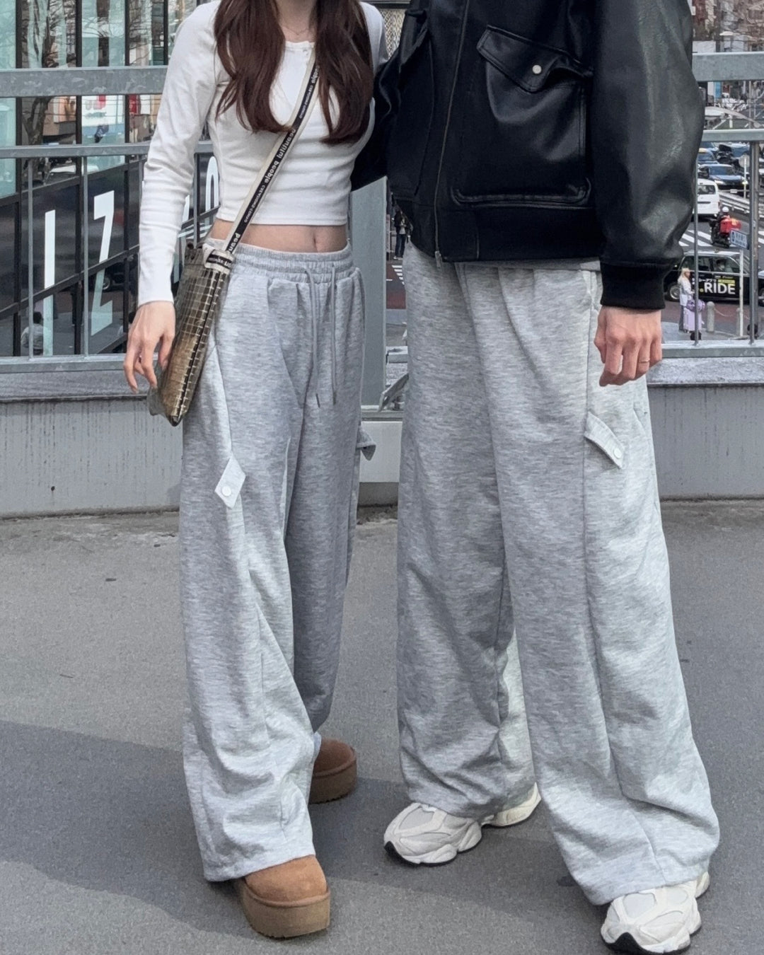 ドロストコードワイドシルエットスウェットパンツCM0119