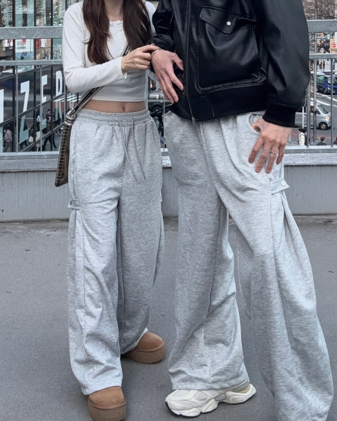 ドロストコードワイドシルエットスウェットパンツCM0119