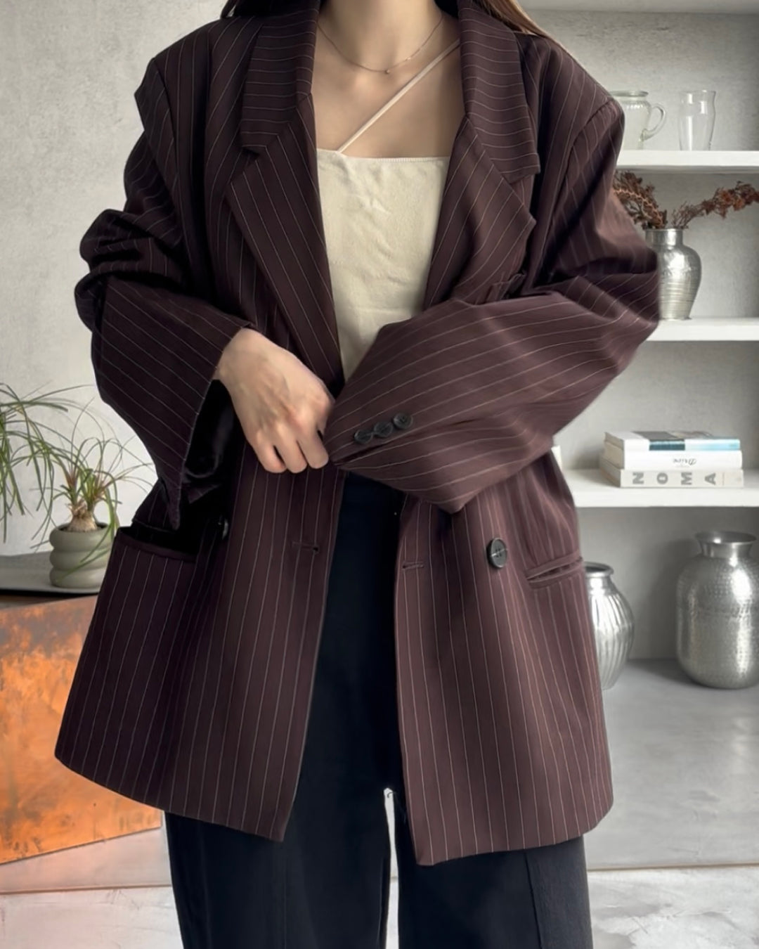 ストライプブレーザージャケット CM0132