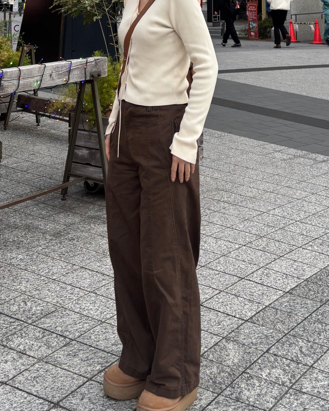ブラウンルーズワイドパンツ CM0139 – YOLO（ヨロ）｜ファッション通販
