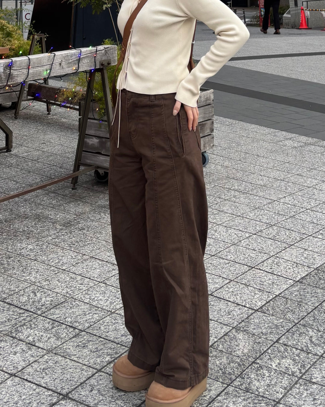 ブラウンルーズワイドパンツ CM0139