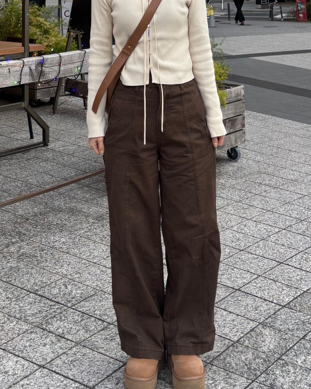 ブラウンルーズワイドパンツ CM0139