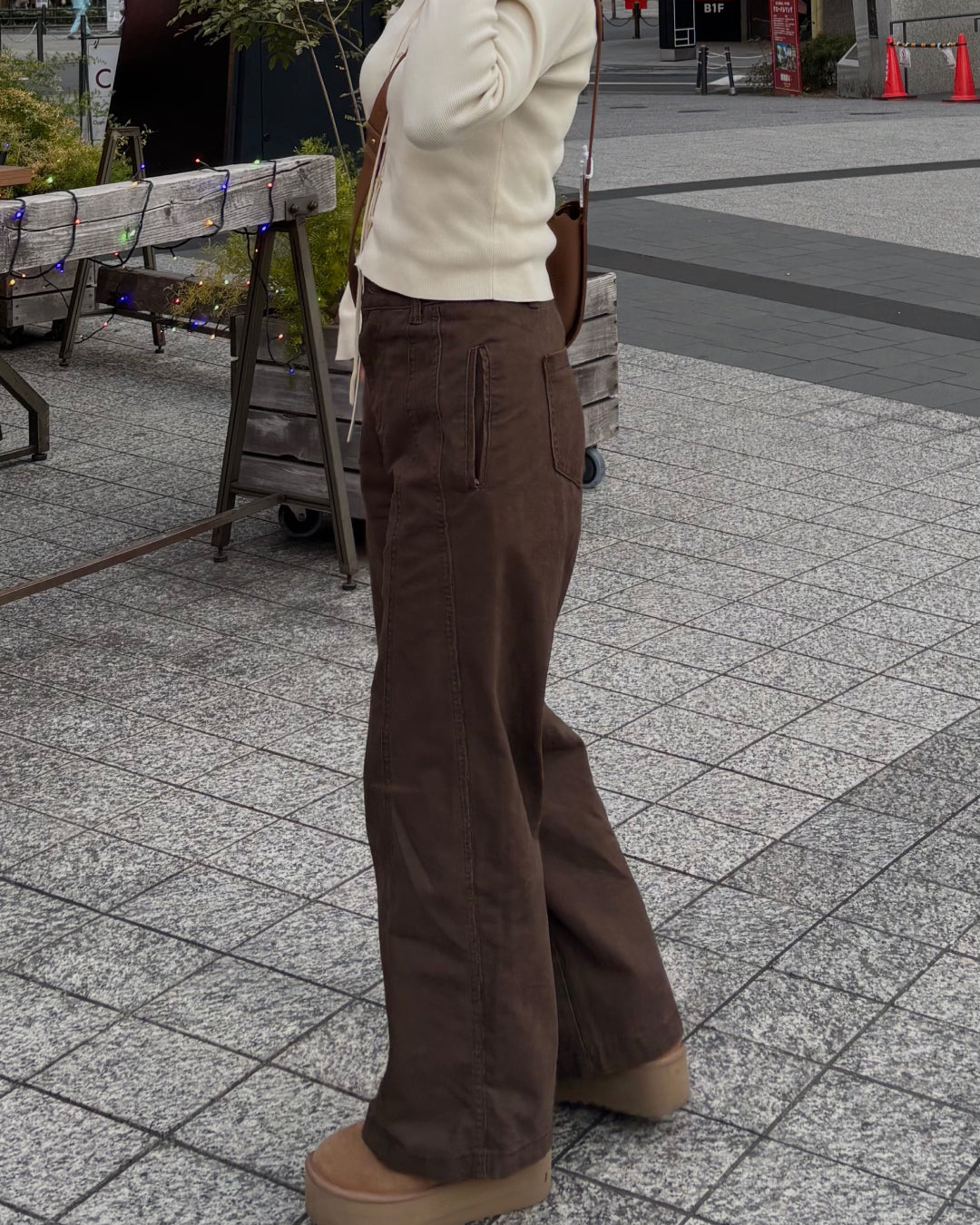 ブラウンルーズワイドパンツ CM0139