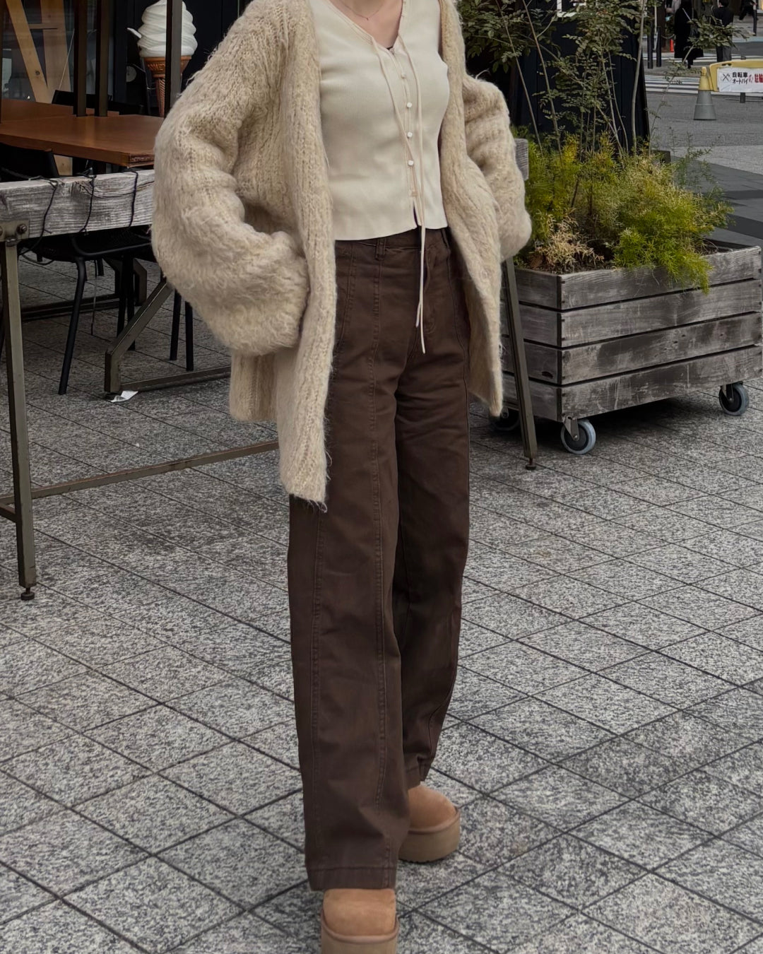 ブラウンルーズワイドパンツ CM0139