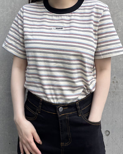ユニークストライプTシャツ CM0215