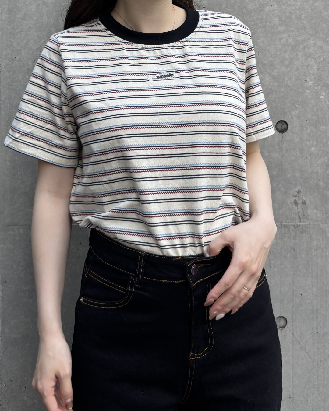 ユニークストライプTシャツ CM0215