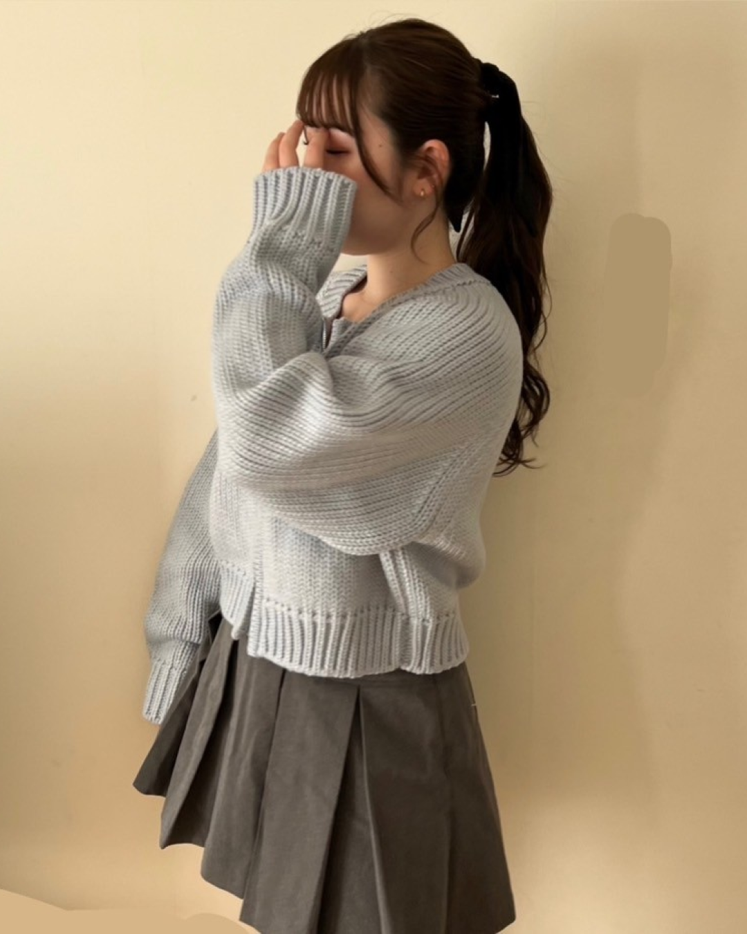 Short zip knit D0002