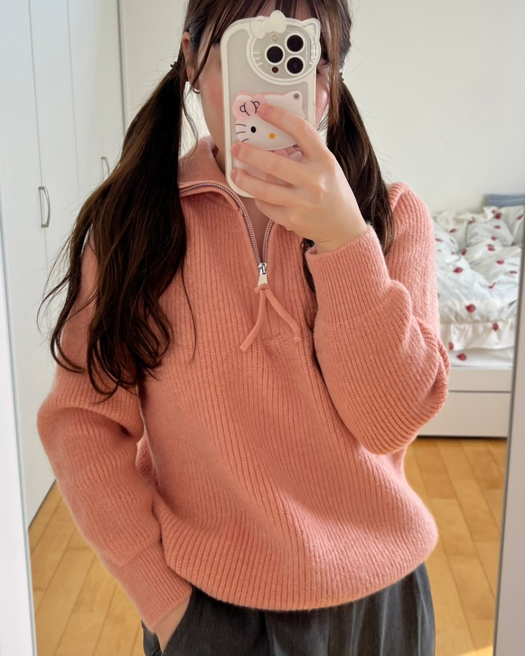 Knitted zip sweater D0005