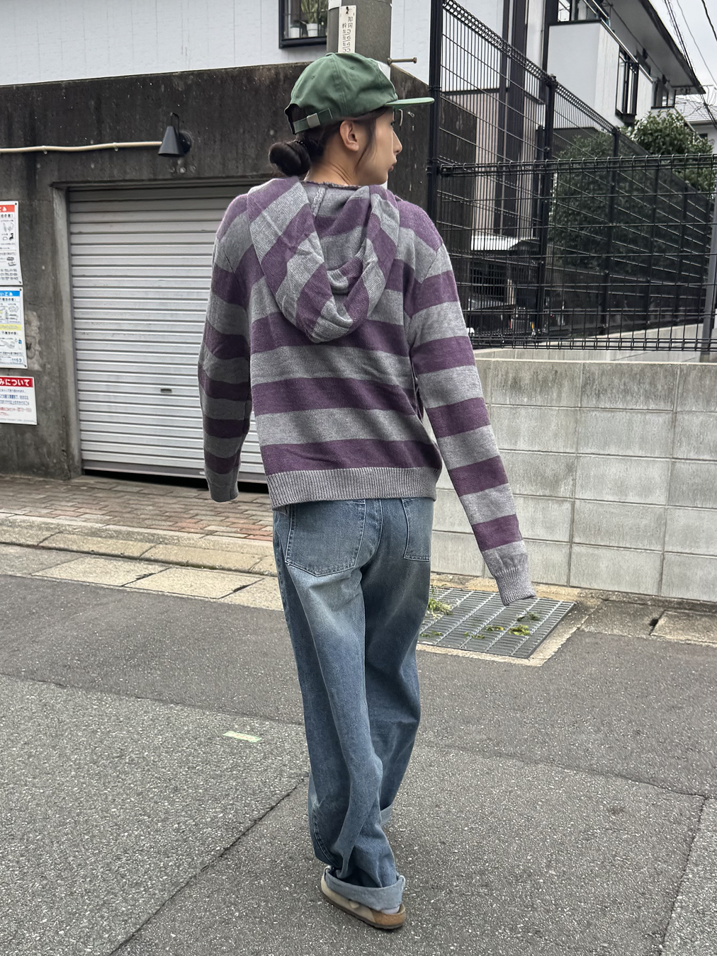 ストライプフーディセーター DG0005