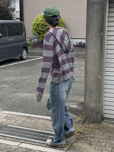 ストライプフーディセーター DG0005