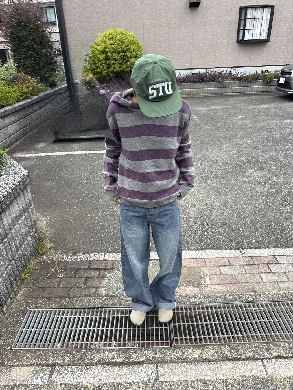 ストライプフーディセーター DG0005