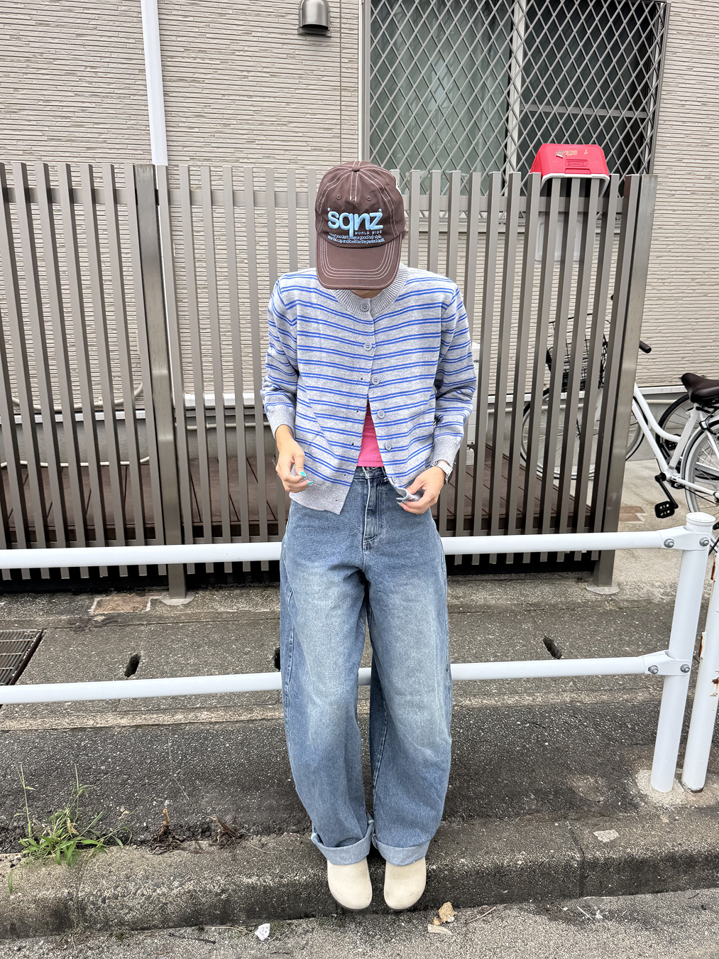 レトロストライプロングカーディガン DG0006