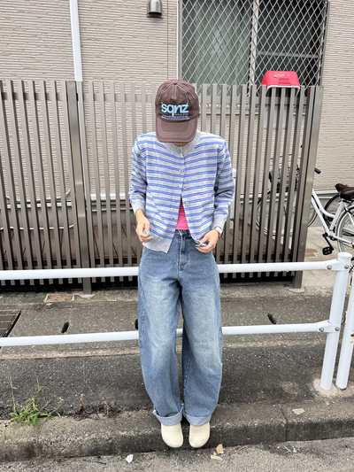 レトロストライプロングカーディガン DG0006