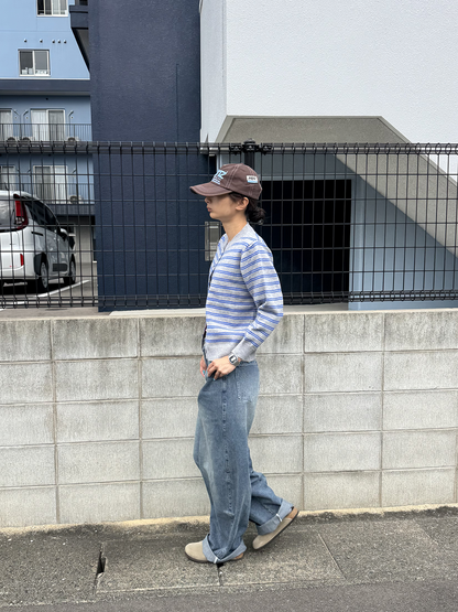 レトロストライプロングカーディガン DG0006