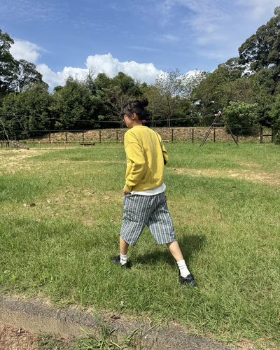 クロップドスポーティーカジュアルチェックショーツ DG0030