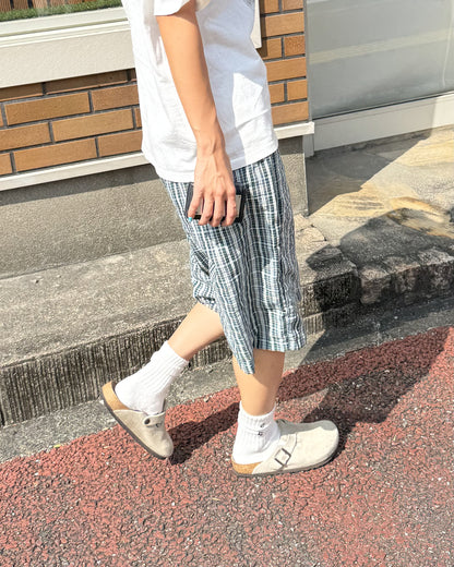 クロップドスポーティーカジュアルチェックショーツ DG0030