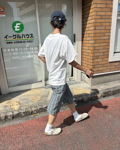 クロップドスポーティーカジュアルチェックショーツ DG0030