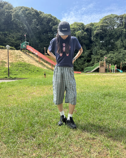 クロップドスポーティーカジュアルチェックショーツ DG0030