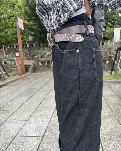 ルーズストレート ブラックデニムパンツ DG0035