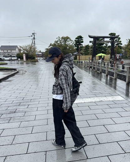 ルーズストレート ブラックデニムパンツ DG0035