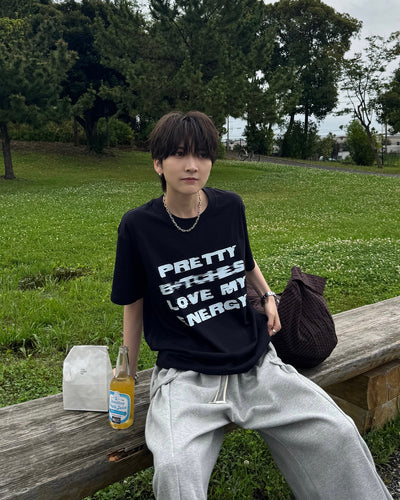グリッチロゴプリントTシャツ SY0017