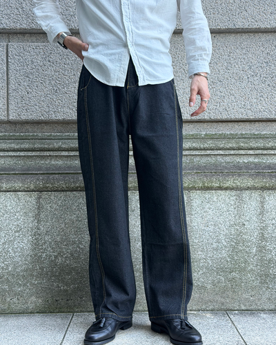 ステッチラインノンウォッシュワイドデニムパンツ EN0106