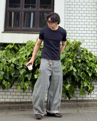 ストライプスタッズ付きカジュアルバルーンパンツ  FR0027