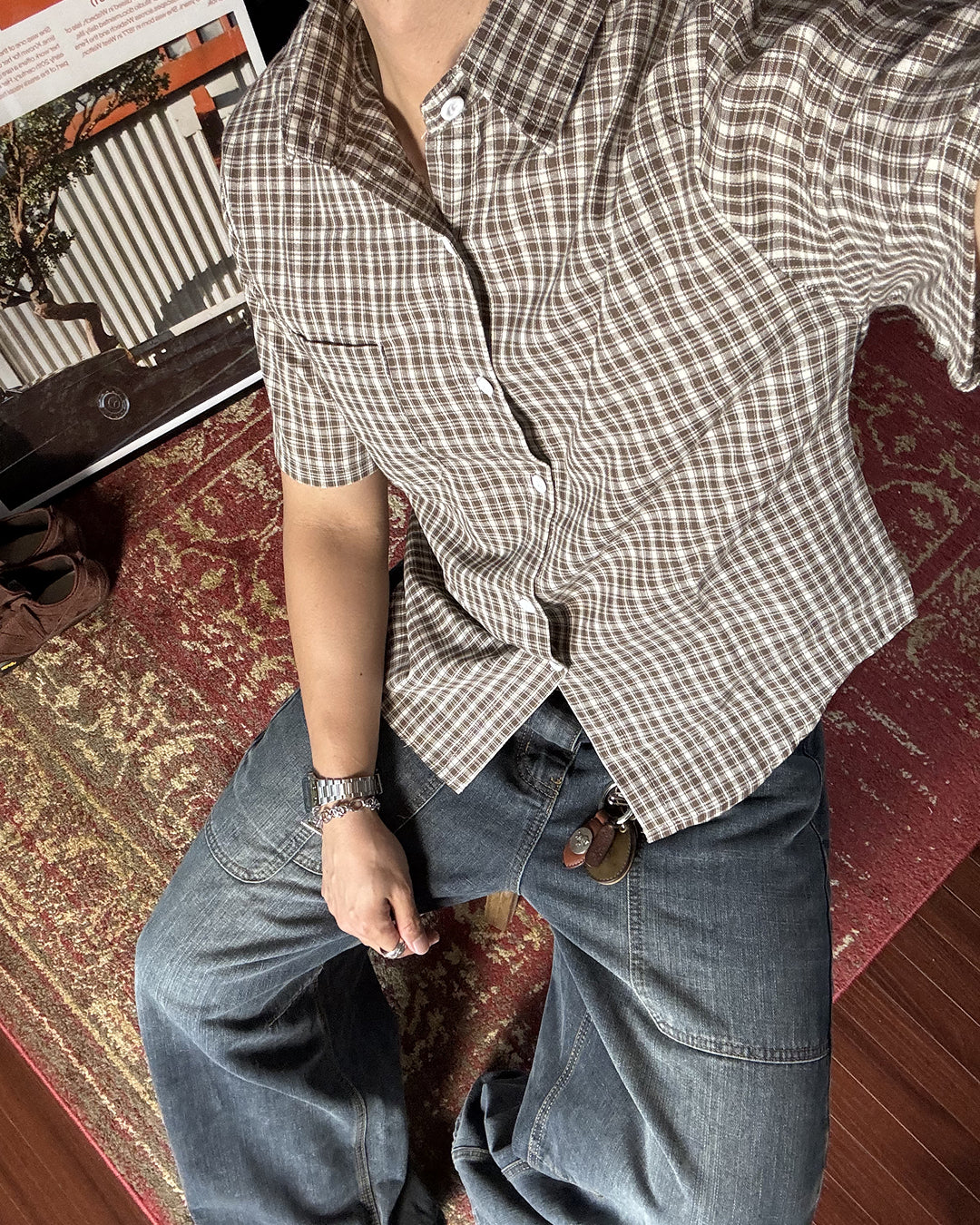 カジュアルレトロチェック柄シャツ FR0089