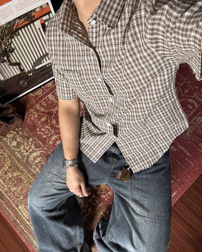カジュアルレトロチェック柄シャツ FR0089