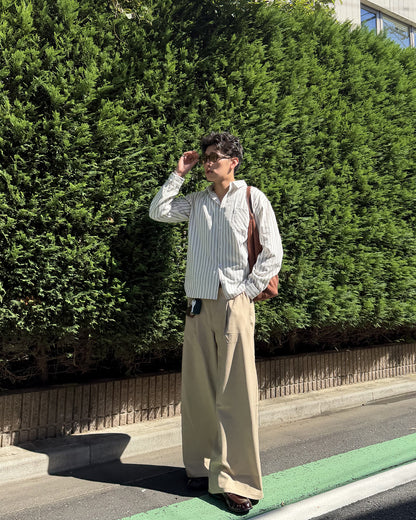 ワイドベージュスラックスパンツ FR0114