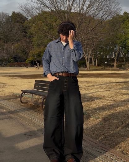 グリットブルーチェックシャツ GB0036