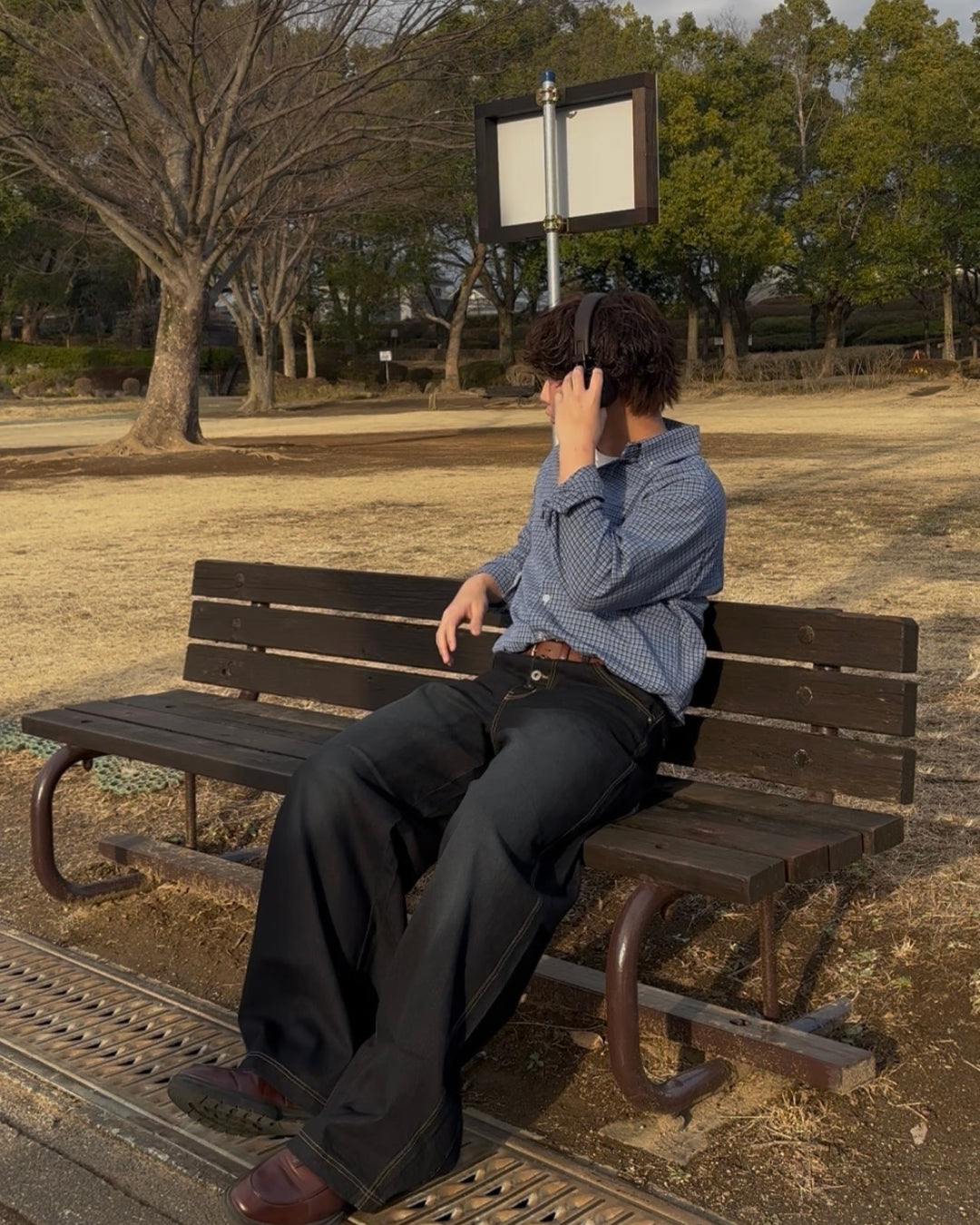 グリットブルーチェックシャツ GB0036