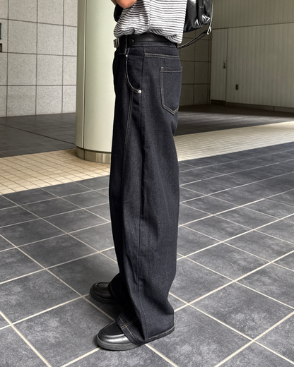 【発売予定】サイドステッチワイドデニムパンツGC0013