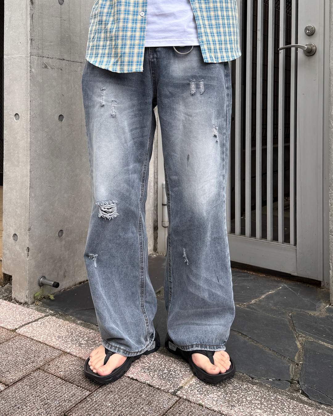 【発売予定】ダメージウォッシュストレートデニムパンツGC0156