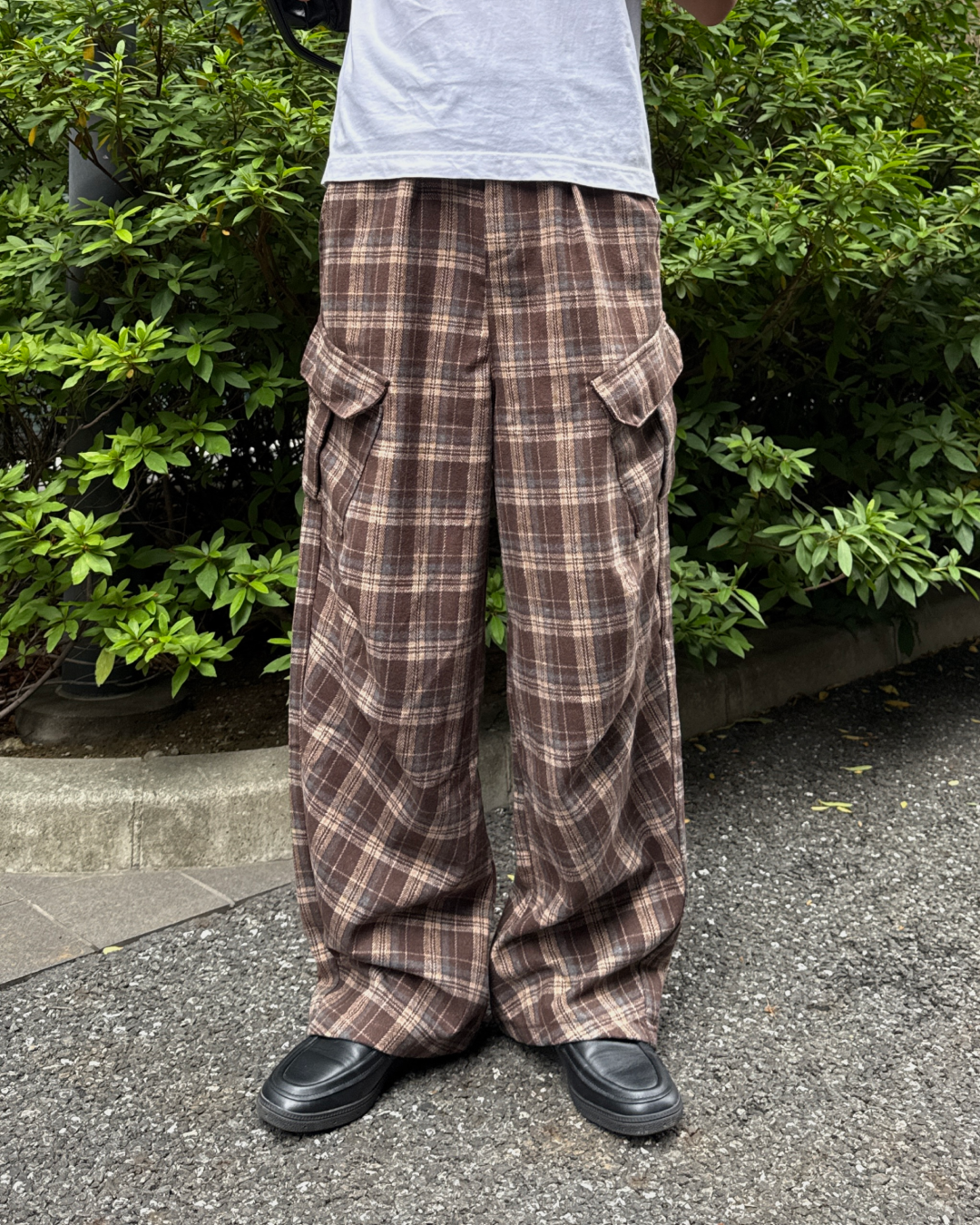 パンクチェックチェーンカーゴパンツ GC0166