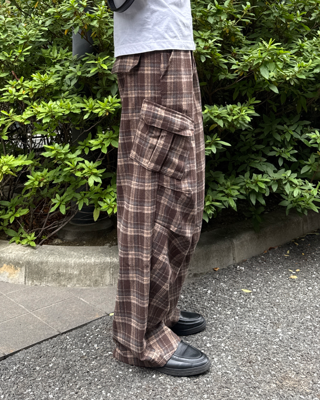 パンクチェックチェーンカーゴパンツ GC0166