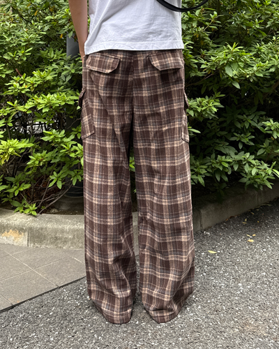 パンクチェックチェーンカーゴパンツ GC0166