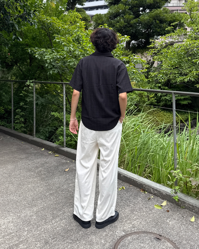 テクスチャーオープンカラーシャツ GC0171