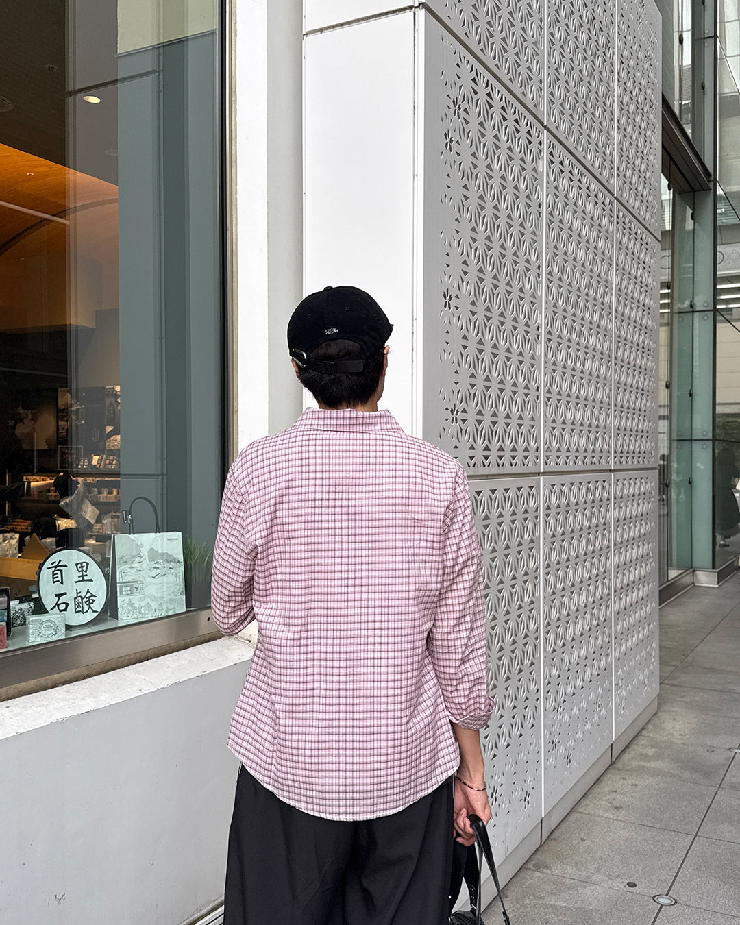 カジュアルチェック柄ロングシャツ GC0197