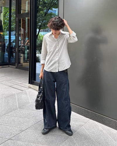 カジュアルチェック柄ロングシャツ GC0197