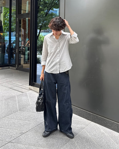 カジュアルチェック柄ロングシャツ GC0197