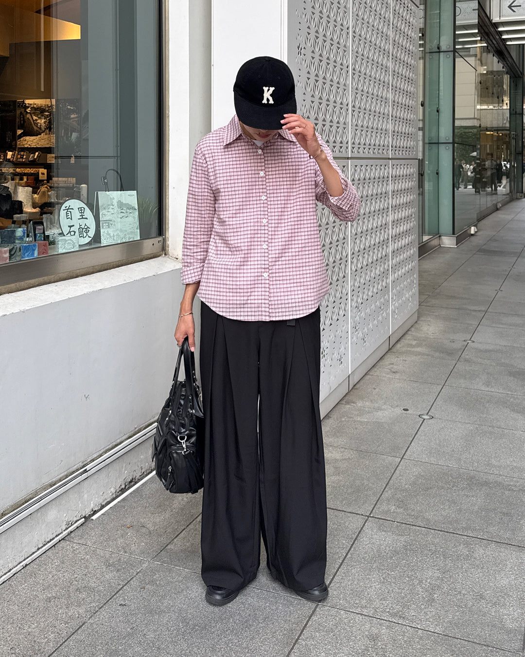 カジュアルチェック柄ロングシャツ GC0197
