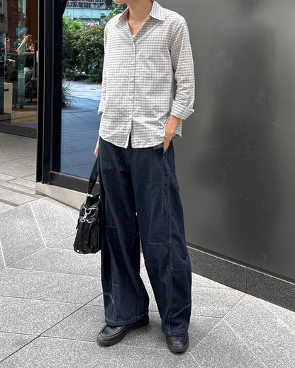 カジュアルチェック柄ロングシャツ GC0197