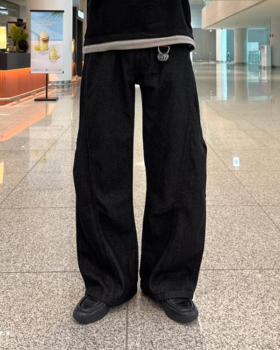 リジットワイドラインデニムパンツ GC0198