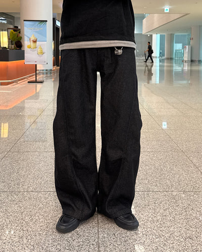 リジットワイドラインデニムパンツ GC0198