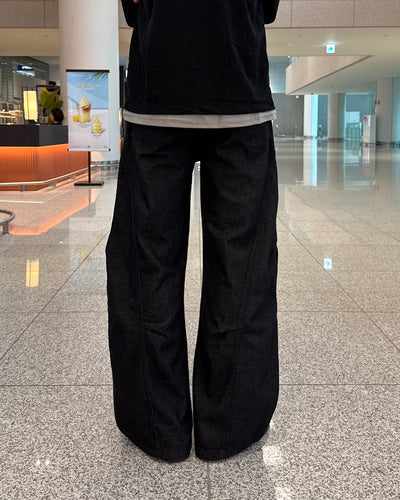 リジットワイドラインデニムパンツ GC0198