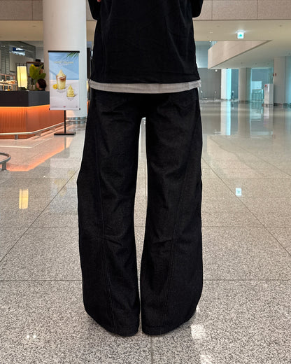 リジットワイドラインデニムパンツ GC0198