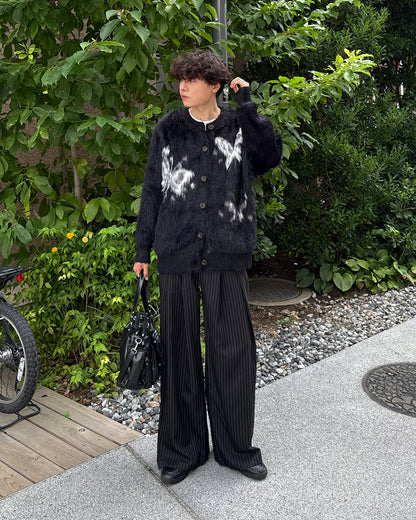 ピンストライプタックワイドスラックス GC0228